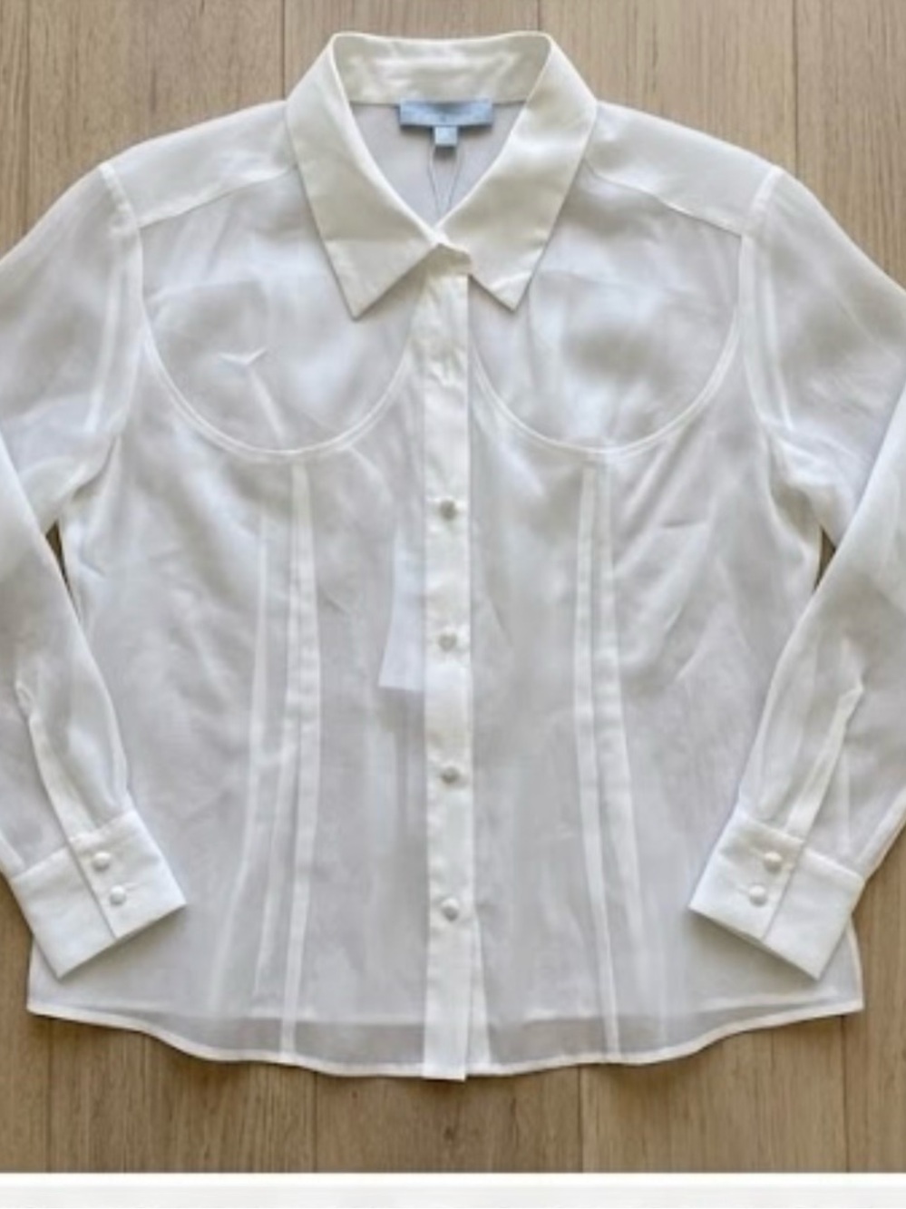 NWT Antonio Melani 'Priscilla' 2-Piece Set: White Sheer Blouse & Structured Bust
